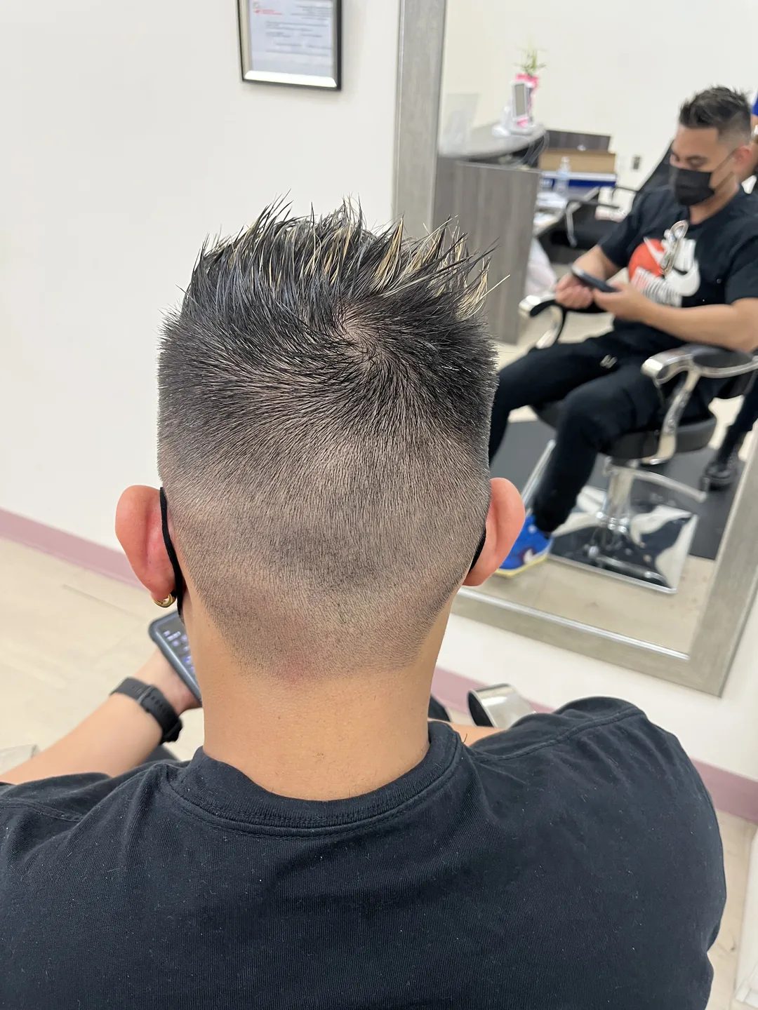 men's short fade with bleached blonde tips